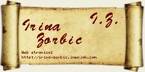 Irina Zorbić vizit kartica